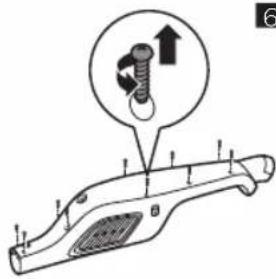 Diagram showing a mechanical component with an arrow indicating upward motion, labeled with numbers 6 and 7.