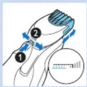 Diagram illustrating hair styling technique with numbered steps and directional arrows indicating hair movement