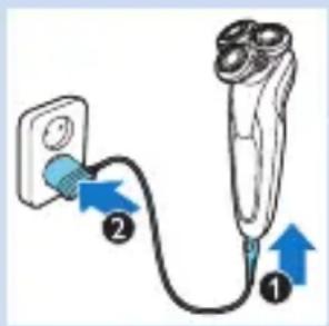 Diagram showing a cable being inserted into a device with labeled parts and directional arrows indicating connection points.