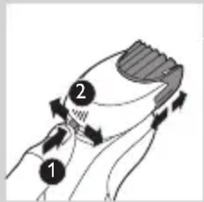 Diagram showing two labeled parts (1 and 2) with directional arrows indicating movement or flow, possibly illustrating a mechanical or fluid dynamics concept.
