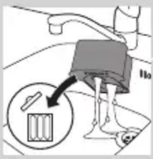 Diagram showing a mechanical component with a magnified inset highlighting a specific part, labeled '110'