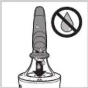Warning symbol for a droplet on a bottle, indicating no protection or disinfection