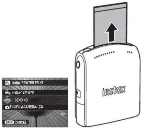 iSTAR PRINTER PRINT instax-12345678 SENDING FUJIFILM-CAMERA-1234 BACK CANCEL instax