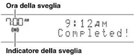 Ora della sveglia 7:00 AM 9:12 AM Completed! Indicatore della sveglia