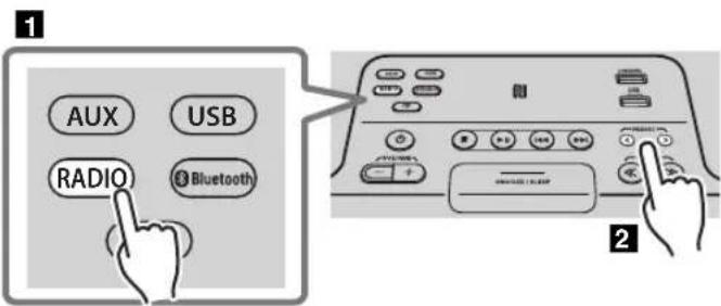 1 AUX USB RADIO 3 Bluetooth 2