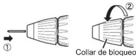 ① ② Collar de bloqueo