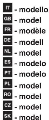 IT - modello GB - model FR - modèle DE - modell NL - model ES - modelo PT - modelo PL - model RO - model CZ - model SK - model