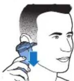 Illustration of a person using a handheld device to apply facial hair (no text or symbols present)