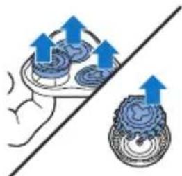 Diagram showing two mechanical components with upward arrows indicating motion or force, separated by a diagonal line (no text or symbols)