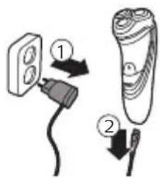 PHILIPS SHAVER Series 3000 S3510 - Opladen met de adapter - 1