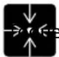Diagram showing a device connected to a labeled component with a 'X' symbol and speech bubble containing text.