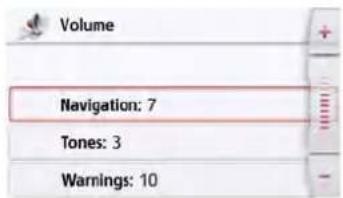 Volume Navigation: 7 Tones: 3 Warnings: 10