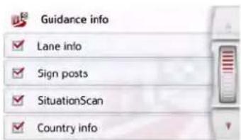 Guidance info Lane info Sign posts SituationScan Country info