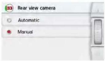 Rear view camera Automatic Manual