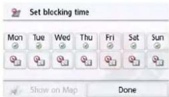 Set blocking time Mon Tue Wed Thu Fri Sat Sun Show on Map Done
