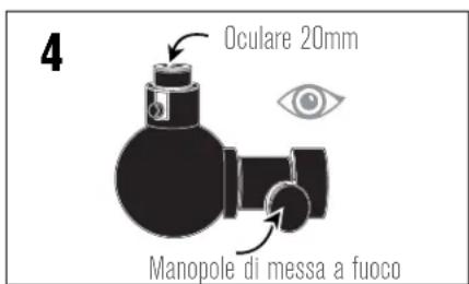 4 Oculare 20mm Manopole di messa a fuoco