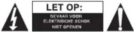 LET OP: GEVAAR VOOR ELEKTRISCHE SCHOK NIET OPENEN