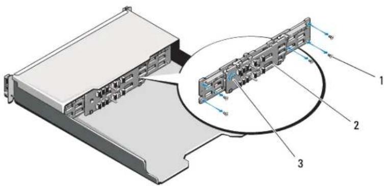 Technical diagram of a server rack with labeled components and cable connections