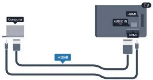 graph TD A["Computer"] --> B["HDMI"] C["TV"] --> D["Audio IN ON"] D --> E["HDMI"] style A fill:#f9f,stroke:#333 style C fill:#ccf,stroke:#333 style B fill:#cfc,stroke:#333 style D fill:#fcc,stroke:#333 style E fill:#cff,stroke:#333