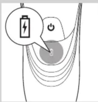 Diagram showing a battery icon with lightning bolt and power button, connected to a circular component labeled '0' with curved lines.