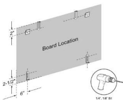 Board Location 2" 2-1/2" 6" 1/4", 1/8" Bit