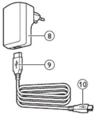 Diagram of a cable connector with labeled parts 8, 9, and 10