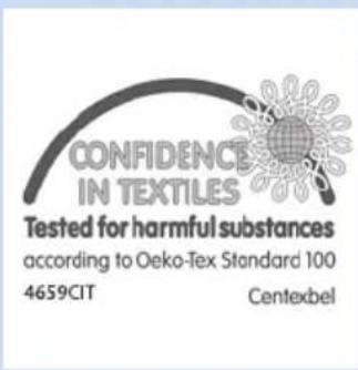 CONFIDENCE IN TEXTILES Tested for harmful substances according to Oeko-Tex Standard 100 4659CIT Centexbel