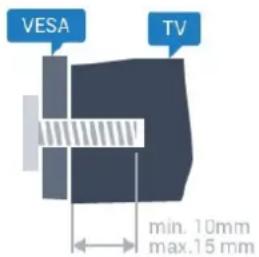 VESA TV min. 10mm max. 15 mm
