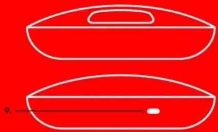 Two white oval shapes on a solid red background, no text or symbols present
