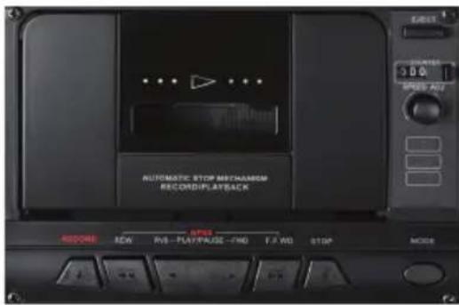 AUTOMATIC STOP MECHANAM RECORDIPLATEBACK RCDONE ACM RVS-PLAY/PGUSE-FWD T.WD STOP MODE