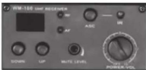 WM-180 AMF RECITER OFF ASCII IN DOWN UP WHITE LEVELS OFF IS POWER VOL