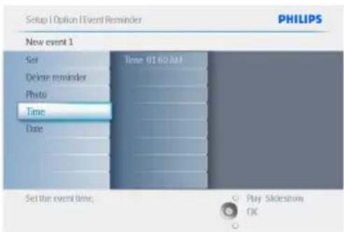 PHILIPS 10FF2XLE - Étape 3 Heure du rappel d'événement - 1