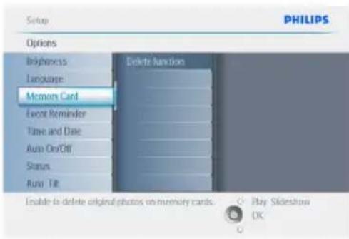 PHILIPS 10FF2XLE - • Naviguez vers le bas jusqu'à Carte mémoire. - 1