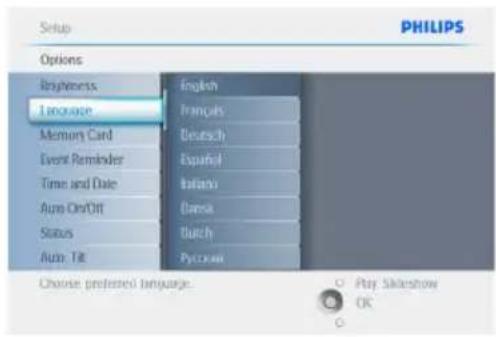PHILIPS 10FF2XLE - Naviguez vers le bas jusqu'à Langue. - 1