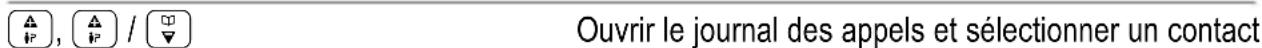 Ouvrir le journal des appels et sélectionner un contact