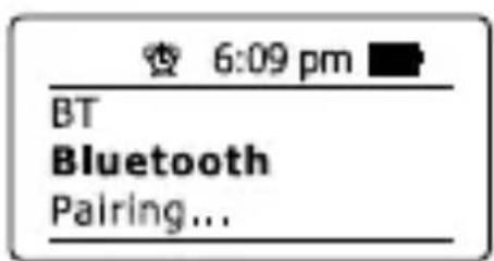 6:09 pm BT Bluetooth Pairing...