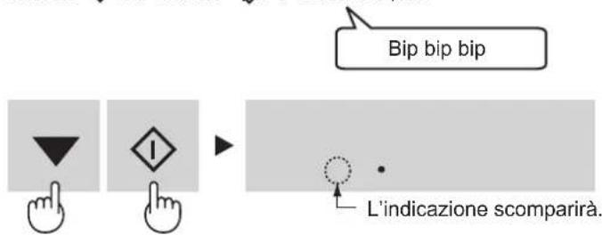 Bip bip bip L'indicazione scomparirà.