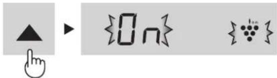 Diagram showing navigation and icon selection with arrows and symbols