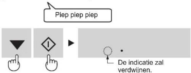 Piep piep piep De indicatie zal verdwijnen.