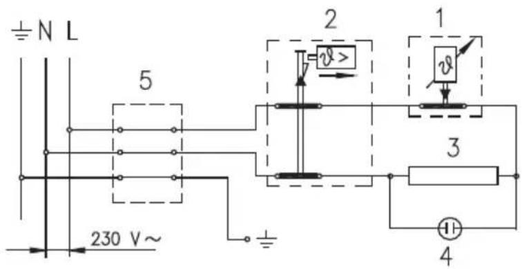 ± N L 5 230 V~ 1 v> v 3 4