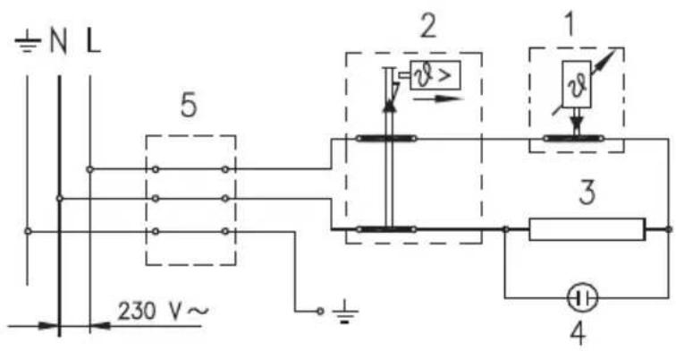 ± N L 5 230 V~ 1 v> v 3 4