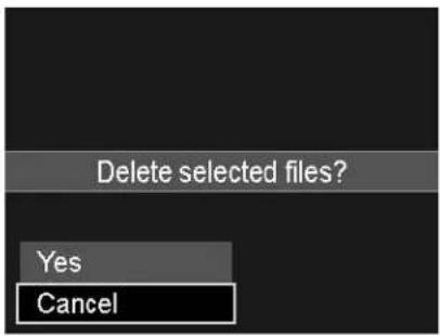 Delete selected files? Yes Cancel