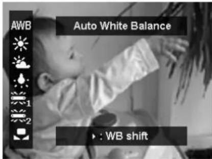 AWB Auto White Balance ▶ : WB shift