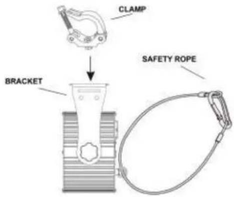 CLAMP BRACKET SAFETY ROPE