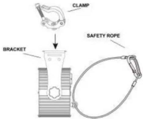 CLAMP BRACKET SAFETY ROPE