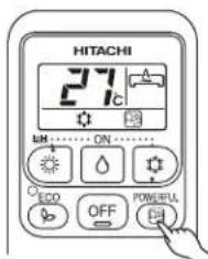 HITACHI 27°C ON ECO OFF POWERFUL