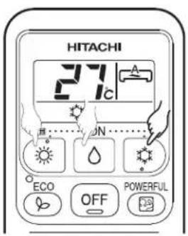 HITACHI 27°C ECON ECO OFF POWERFUL