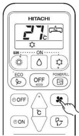 HITACHI 27°C ON ECO OFF POWERFUL OFF ON