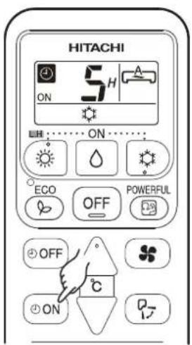HITACHI ON 5 H A H ON ECO OFF POWERFUL OFF C ON