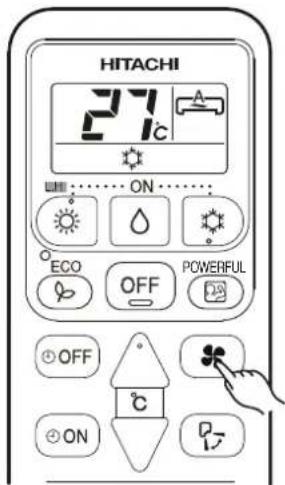 HITACHI 27°C ON ECO OFF POWERFUL OFF ON